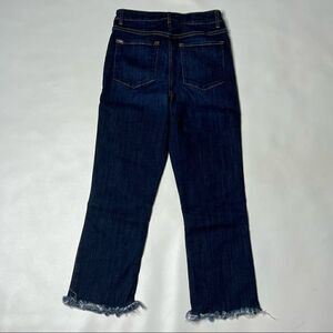 AO LA | Dark Denim Zoe High Rise Ruffled Raw Hem Jeans